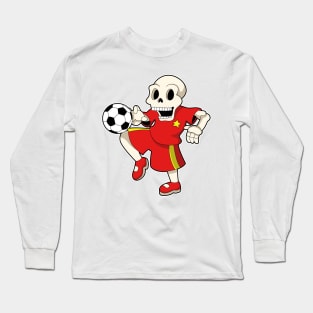 Skeleton at Soccer Sports Long Sleeve T-Shirt